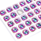 Heliotrope Fantasy Cushion Square Shape High Quality Glass Pointed Back Fancy Rhinestones WholesaleRhinestone